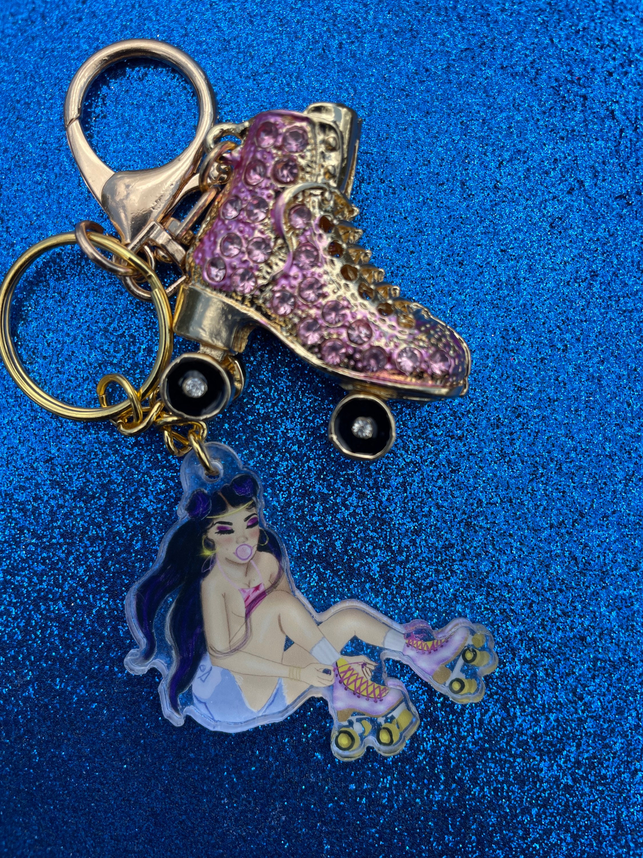 Roller Skate Keychain Etsy