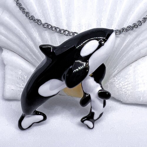Orca Necklace Orca Gift Orca Pendant Orca Jewelry Orca Etsy