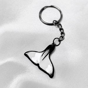 Whale tail keyring, orca keychain