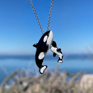 Orca necklace - killer whale pendant