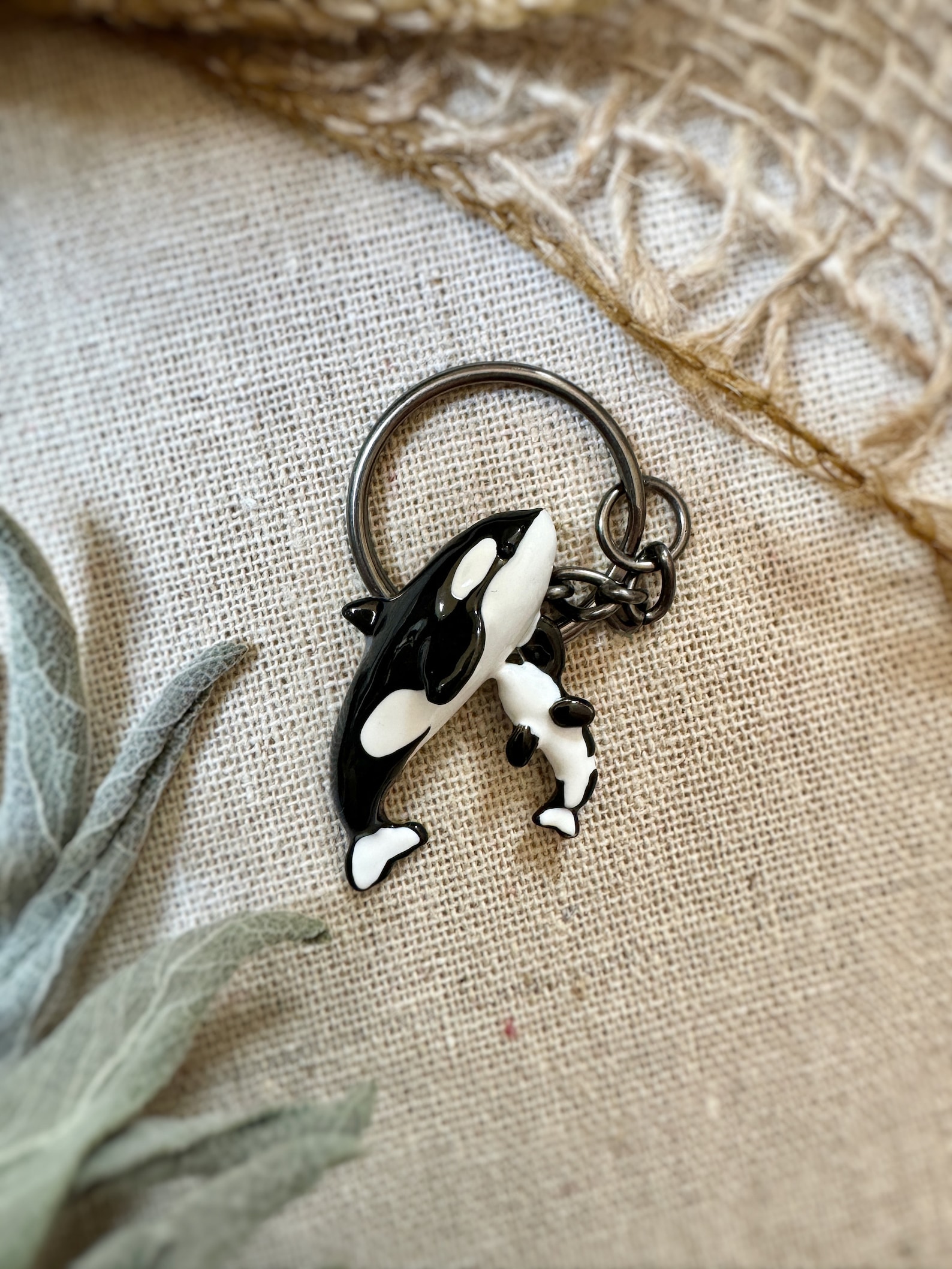 Orca Keychain - Killer Whale Keyring Charm - Etsy