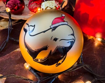 Beluga Whale Christmas Ornament