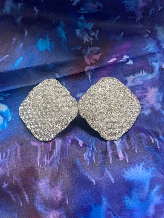 Vintage Rhinestone, Silver Back Belt Buckle - Etsy display picture 1