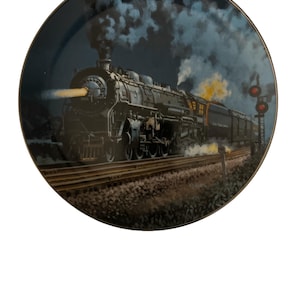 Das romantische Zeitalter des Dampfes Limitierte Zug 1854 knowles Teller 1992 Vintage Sammlerstück