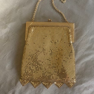 Vintage 1970s Whiting and Davis Gold Mesh handbag