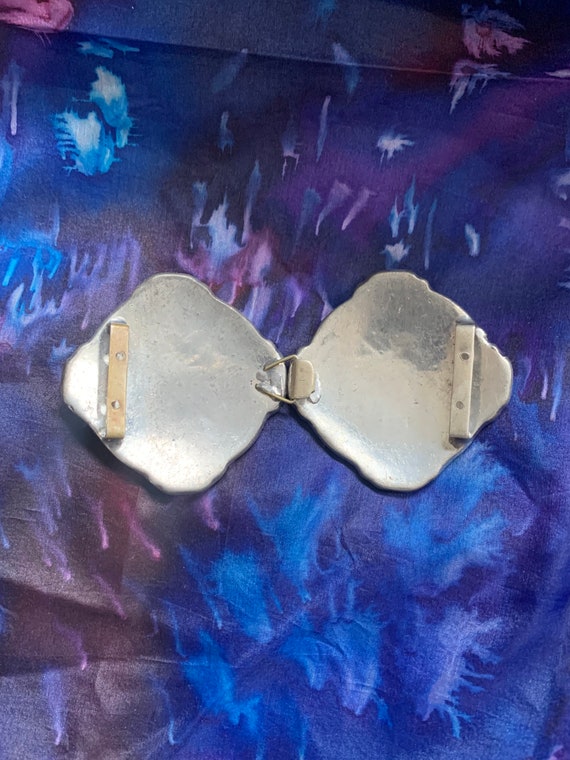 Vintage Rhinestone, Silver Back Belt Buckle - Etsy display picture 3