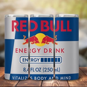 Redbull Blue Digital Designs, 20oz with Color  Tumbler Wrap