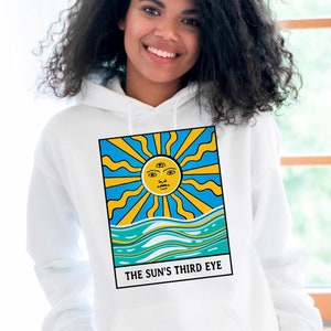 Das dritte Auge der Sonne, Tarot Orakel Karte, Hoodie, Ruhe, Ozean, Seewelle, Okkulter Hoodie