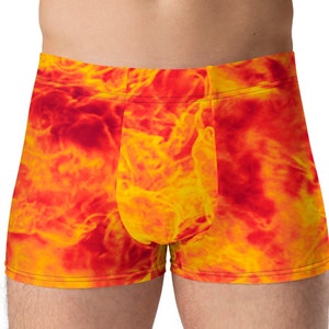 Inferno Red Fire Flame All Over Print Textured Boxer Briefs