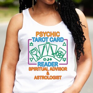 Psychischer Tarot-Kartenleser Spiritueller Ratgeber & Astrologe Tank New Age Infinite Sun Moon Rising Okkulter Unisex Tank