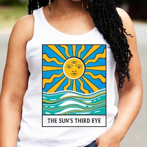 Das dritte Auge der Sonne Orakel Tarot-Karte Tank Triple Moon Augen ruhig Ozean Sea Wave Ockult Tank