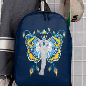 Elephant Third Blue Moon Evil Eye Butterfly Minimalist Backpack Flaming Feather Antennas Spiritual New Age Backpack