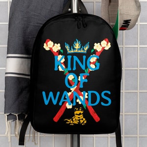 King Of Wands Minimalist Backpack Spiritual New Age Tarot Occult Backpack
