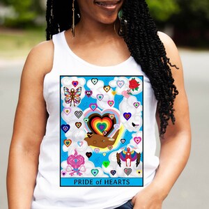 Gay Pride of Hearts Tarot Occult Spiritual Tank All Inclusive Love Rainbow LGBTQIA+ Gender Astrology Symbolism Unisex Tank