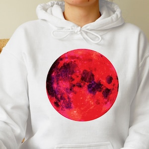 Super Red Blood Moon Hoodie Celestial Witchy Occult New Age Hoodie