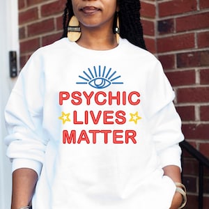 Felpa con cappuccio Psychic Lives Matter Felpa con cappuccio Mystical New Age Astrologo Sole Luna Terzo Occhio Stella Lettore di carte dei tarocchi