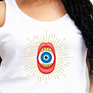 Evil Third Eye In The Mouth Tank Spiritual Protection Witchy Occult Tank
