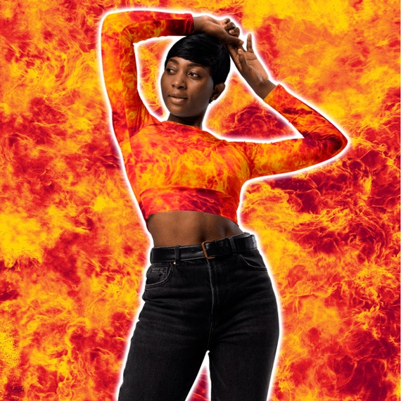 red and yellow crop top