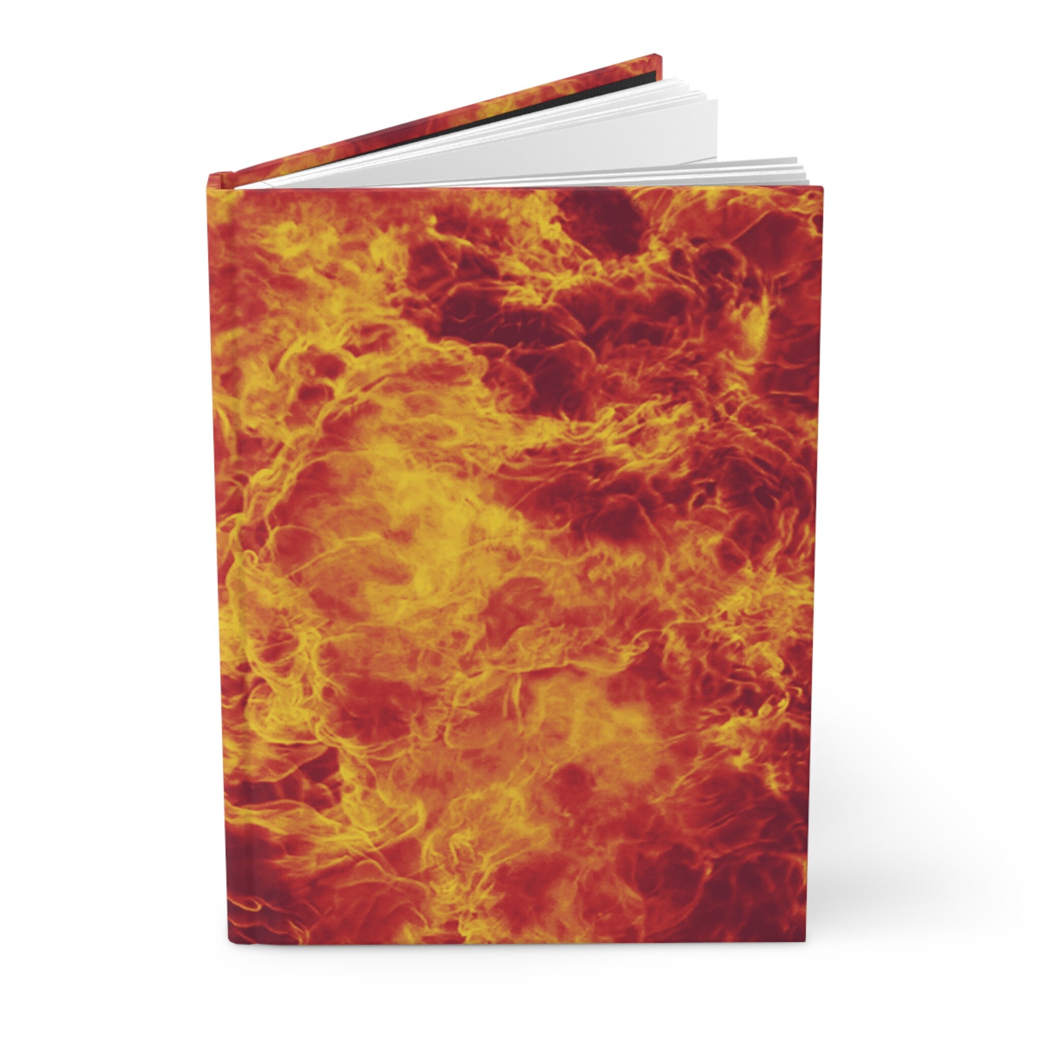 Inferno Red Fire Flame All Over Print Textured Hardcover