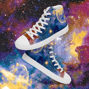 Mystic Nebula Space Galaxy All Over Print Women’s High Top Canvas Sneaker Shoes Spiritual Athletic Sport Shoes
