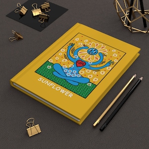 Sonnenblume Liebe Leben Tarot Orakel Karte Pop Art Spirituell New Age Okkult Hardcover Journal Matte Booklet