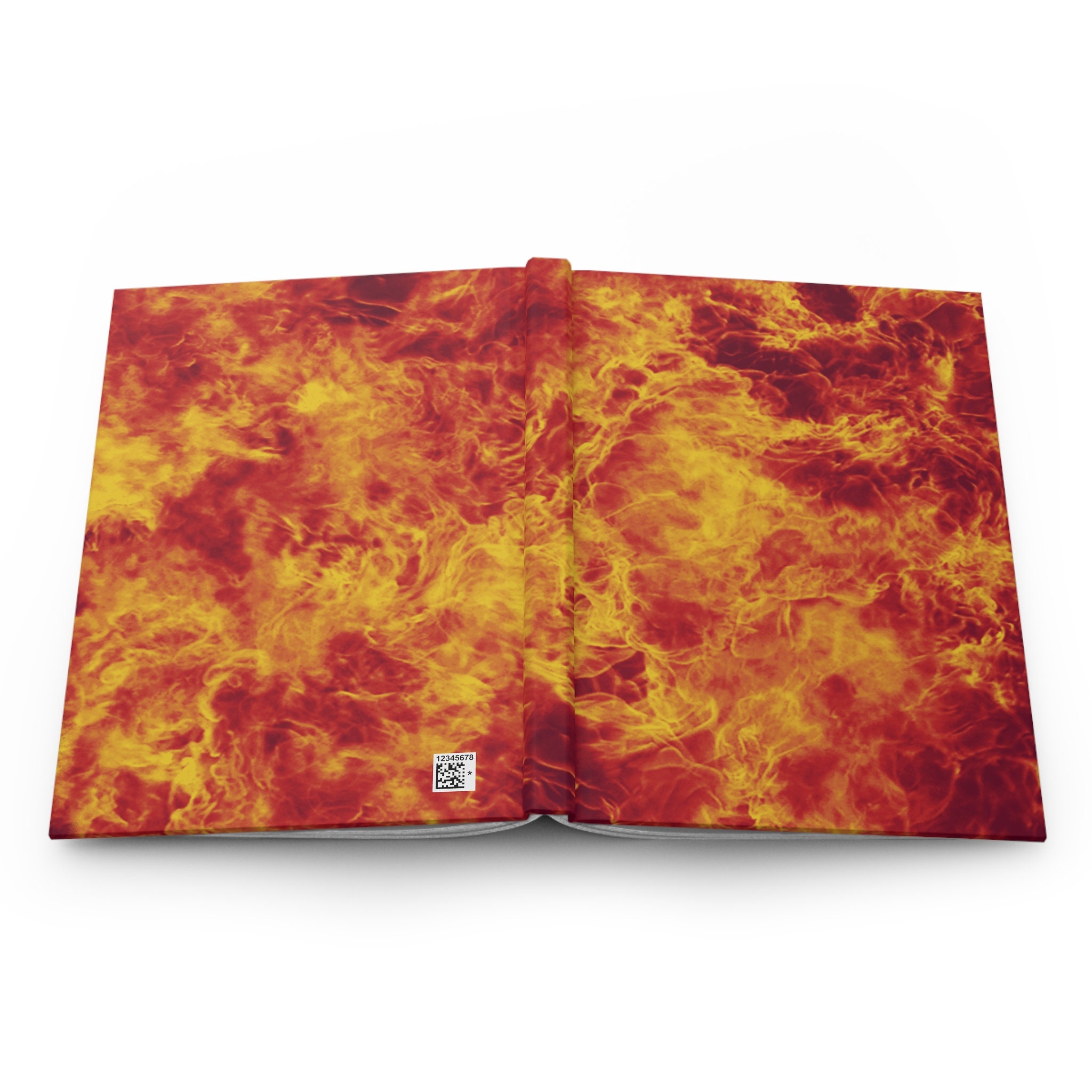 Inferno Red Fire Flame All Over Print Textured Hardcover