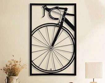 Bicycle Metal Wall Art, Black Vintage Bike, 70cm x 45cm, Cycling Wall Decor, Bike Wall Hanging,Black Metal Wall Decor, Gift for Bikers