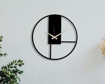 Boreas Metall Wanduhr - Stilvolles Minimalistisches Büro Dekor - Große Uhr im Freien - 50-70cm Schwarze Moderne Wand Kunst