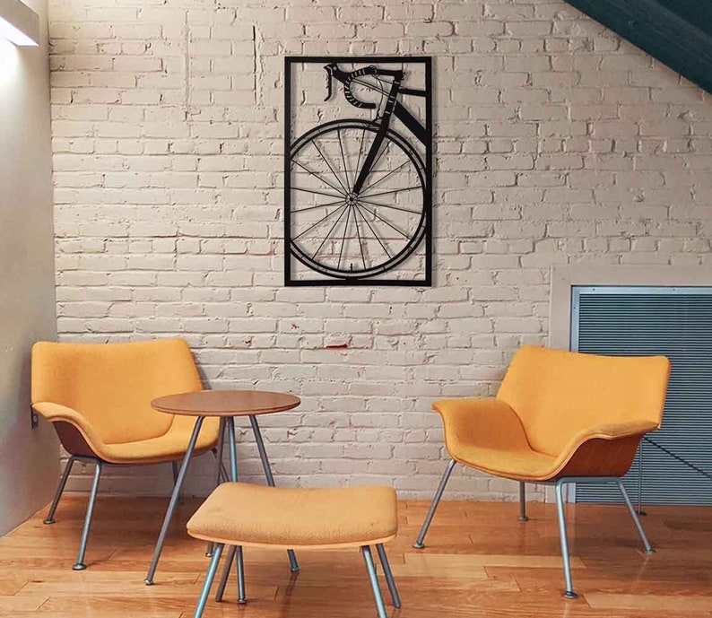 Bicycle Metal Wall Art Black Vintage Bike 70cm X 45cm Etsy UK