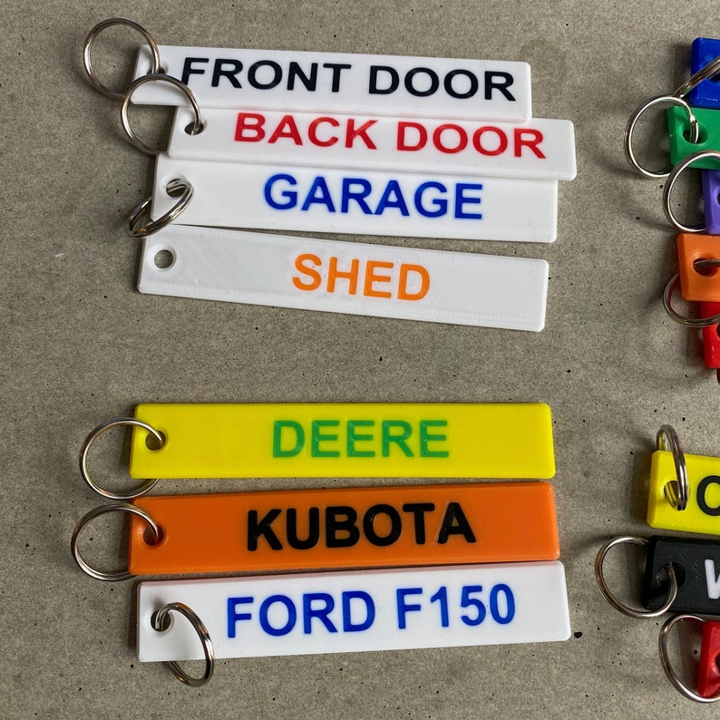 Custom Label Keychains 3d Printed Custom Keychain - Personalized 2 Colors - Etsy
