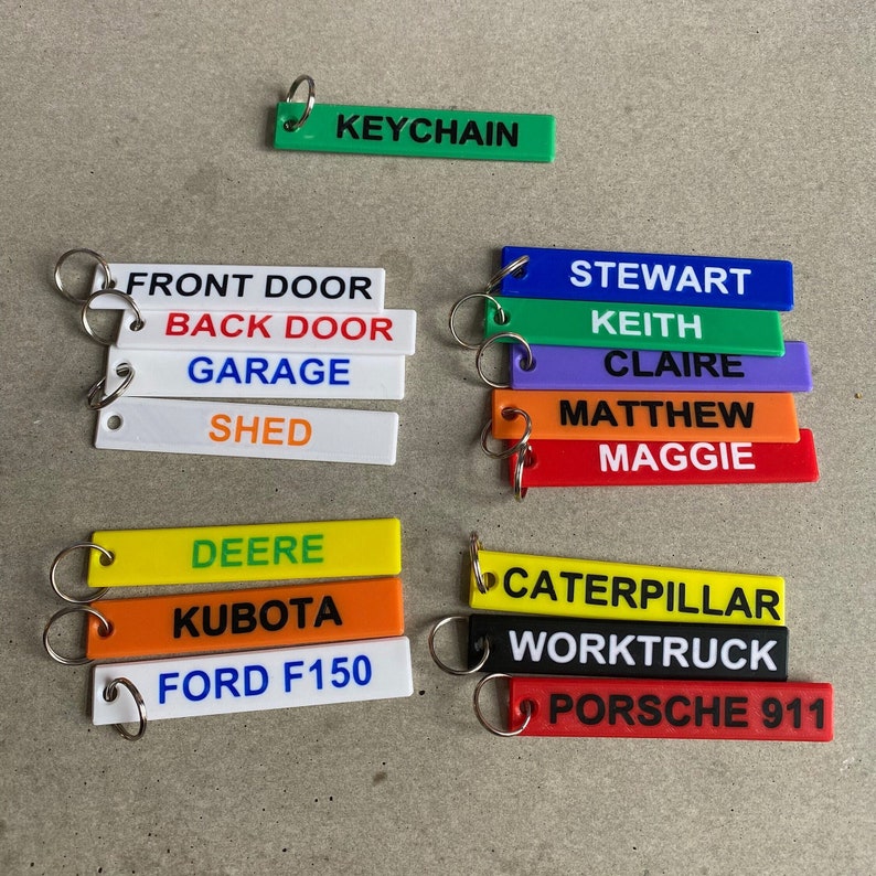 Custom Label Keychains 3d Printed Custom Keychain - Personalized 2 Colors - Etsy