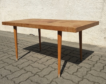 Vintage MIER TOPOLCANY Coffee Table Mid Century 60s Dismountable Legs Wood Czechoslovakia