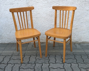 Pair 2pcs Vintage TON Coffee Bistro Dining Bentwood Chair Ton 70s