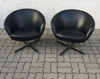 Pair 2pcs Vintage Swivel Lounge Shell Armchair Chair Mid Century 70s Czechoslovakia