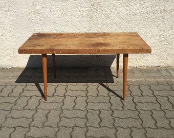 Vintage MIER TOPOLCANY Coffee Table Mid Century 60s Dismountable Legs Wood Czechoslovakia