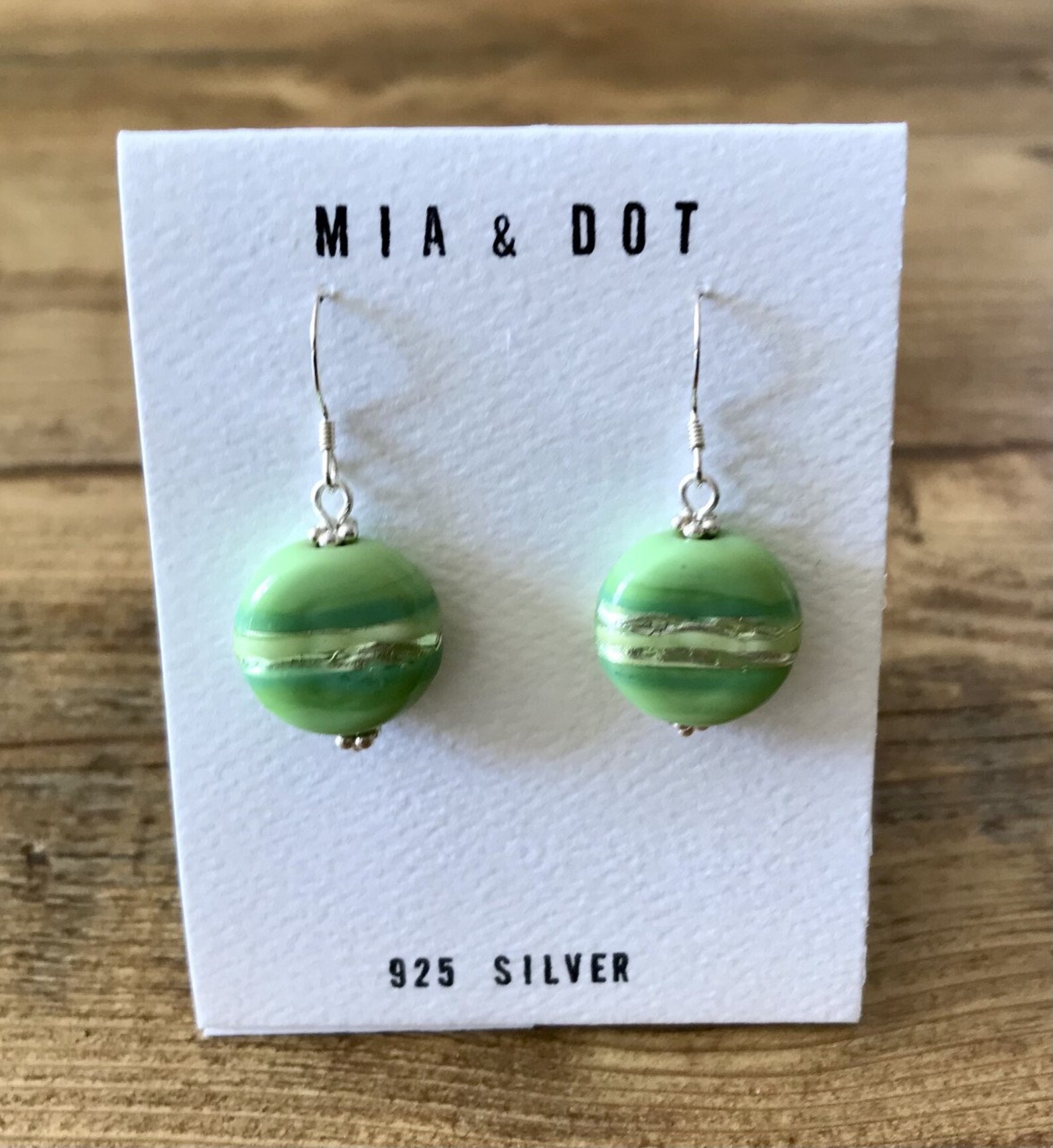 Glass Foil & Silver Earrings Etsy