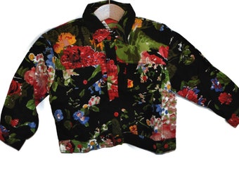 80s Girls Blouse / Jacket with Flowers