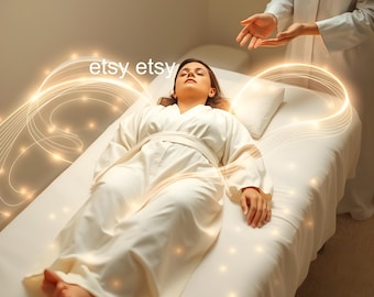 Energy Healing Session – Divine Light Flow – Spiritual Reiki-Inspired Art for Wellness Spaces