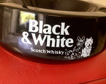 Vintage Wade Pottery Ashtray, Black & White Scotch Whisky, Scottie Dogs