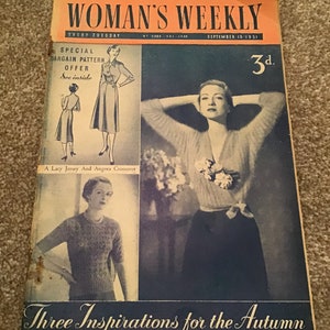 Womans Weekly Zeitschriften aus den 1940er und 1950er Jahren, Mid Century Original Englisch Bild 9