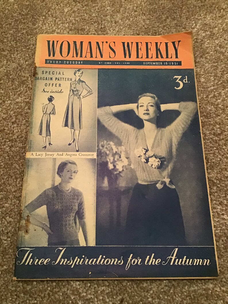 Womans Weekly Zeitschriften aus den 1940er und 1950er Jahren, Mid Century Original Englisch Bild 9