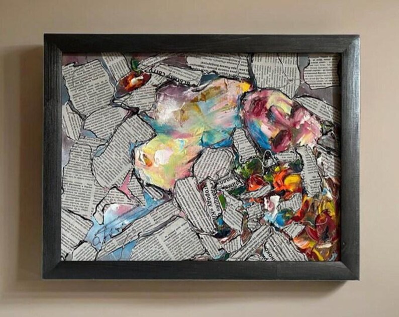 Textured Angel Painting: Abstract Impasto, Ukrainian Ethereal Art image 18