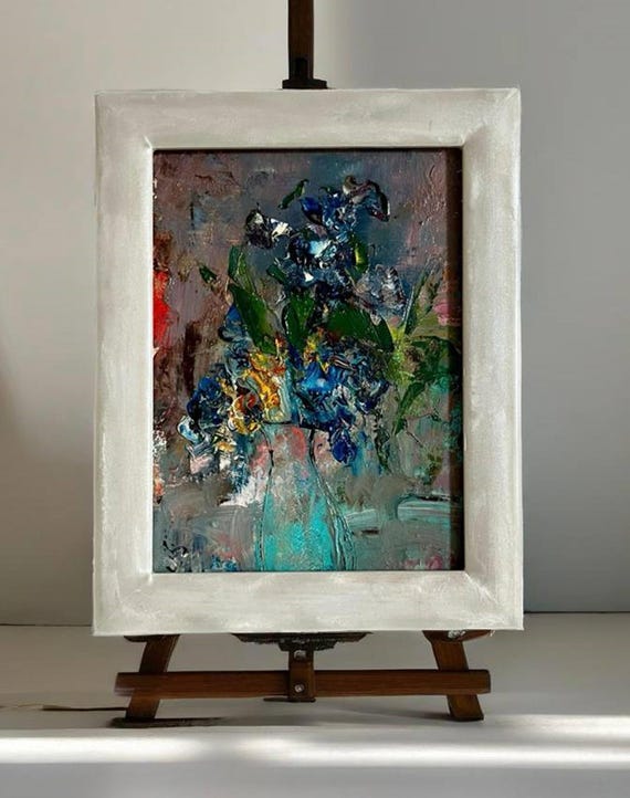 Jansem アートポスター 額装品 絵画額装 モダンな静物 ポスター額装品 ジャンセン あざみのある静物