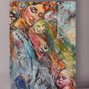 Textured Angel Painting: Abstract Impasto, Ukrainian Ethereal Art image 20