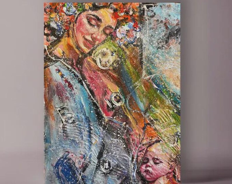 Textured Angel Painting: Abstract Impasto, Ukrainian Ethereal Art image 20