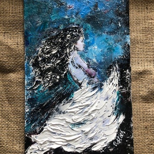 Original textured painting by Ukrainian artist, designer wall art, blue home decor, unusual gift from Ukraine, contemporary artwork, impasto