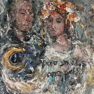 Textured Angel Painting: Abstract Impasto, Ukrainian Ethereal Art image 17