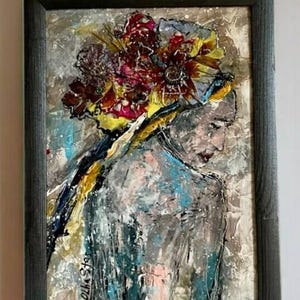 Textured Angel Painting: Abstract Impasto, Ukrainian Ethereal Art image 15
