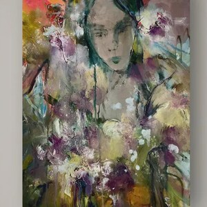Textured Angel Painting: Abstract Impasto, Ukrainian Ethereal Art image 14