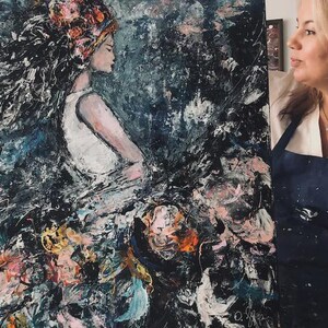 Textured Angel Painting: Abstract Impasto, Ukrainian Ethereal Art image 12